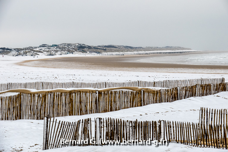 Calais LA Plage sous la neige